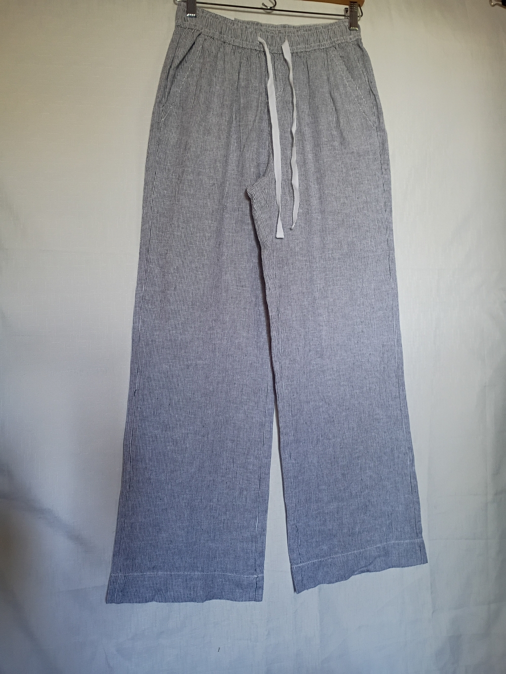 BRIGGS Women's Pull-On  Linen-Blend Pants - Gray Size S - Picture 5 of 12